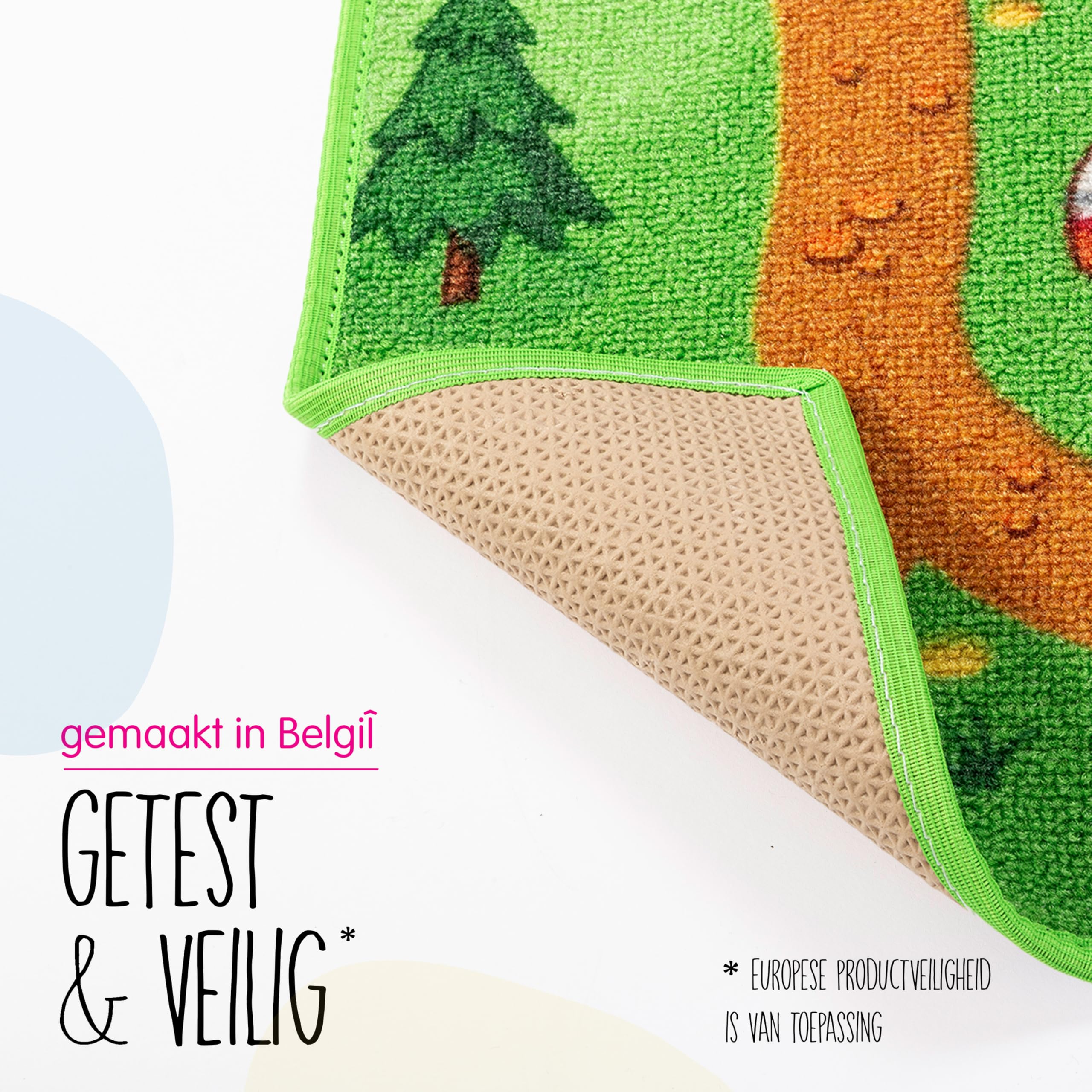 Carpet Studio Anti-Slip Speelmat Auto, 95x200cm, Kindertapijt voor Slaapkamer, Kinderkamer & Speelkamer, Jongen & Meisje, 30°C Wasbaar - Candy Town