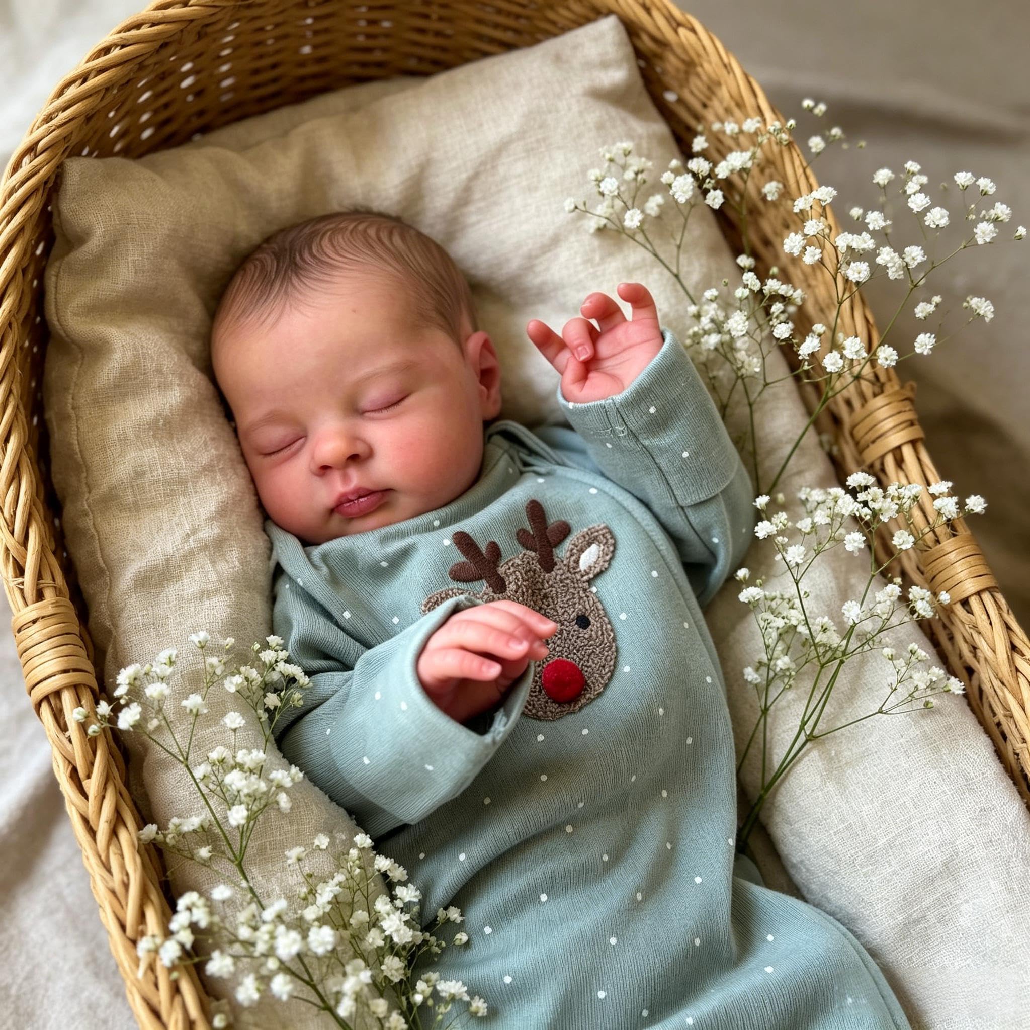 RXDOLL Realistyczne lalki Reborn Baby Dolls Boy Girl, śpiące lalki noworodka, które wyglądają jak prawdziwe życie, lalka niemowlęca, miękka winylowa tkanina, realistyczne lalki dla maluchów, ręcznie