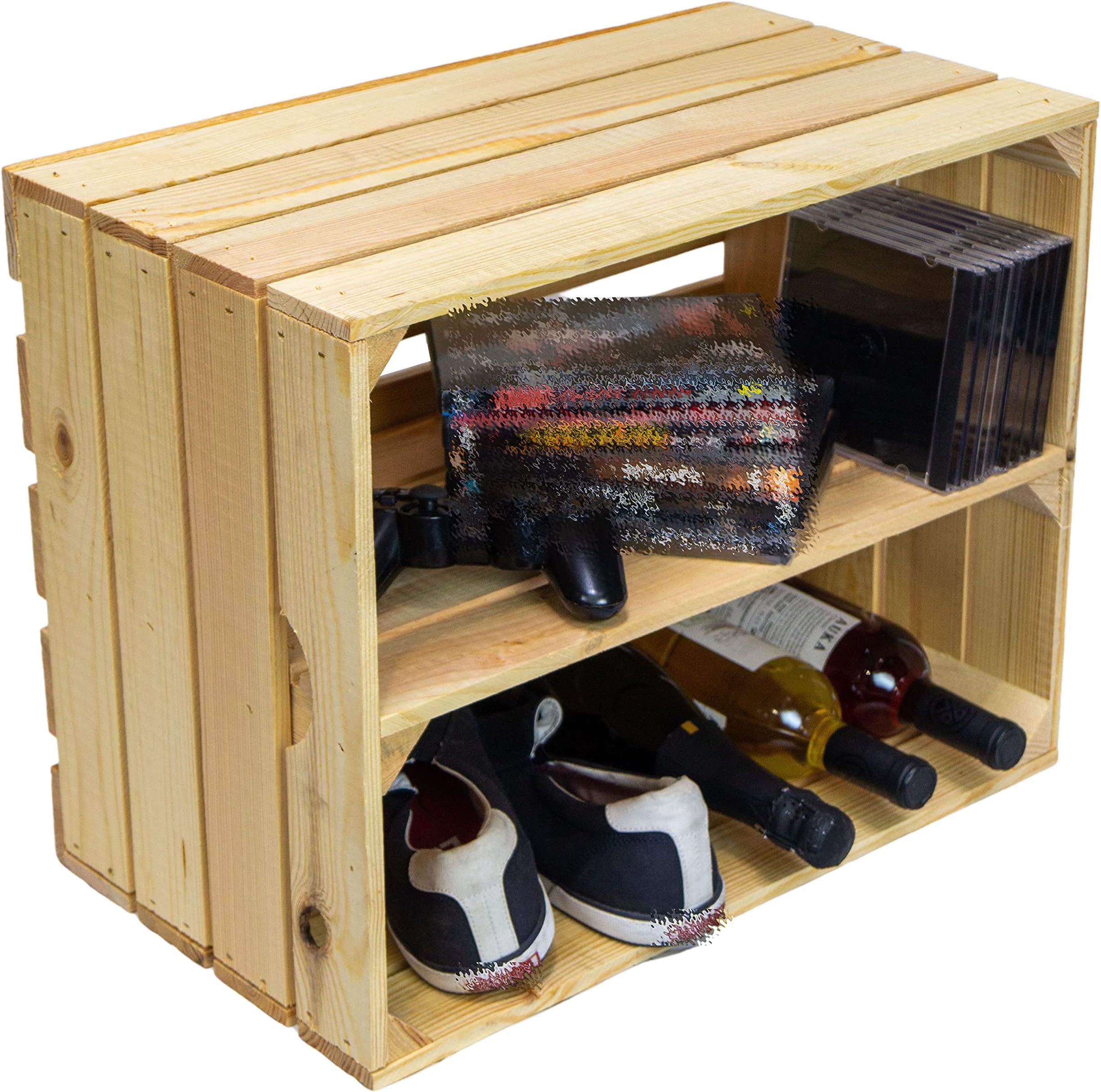 Kistenkolli Altes Land Adventskiste - Geflammte Weihnachtskiste 50x40x29cm Aus Massivholz