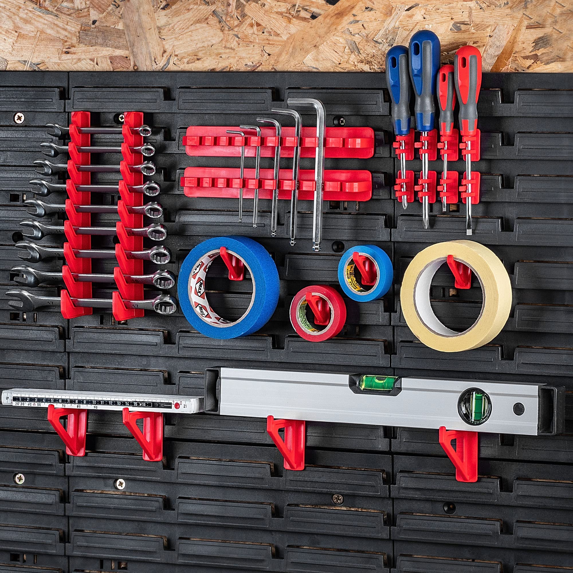 Porte-Outils Mural KADAX Rouge - Organisation Atelier, Garage