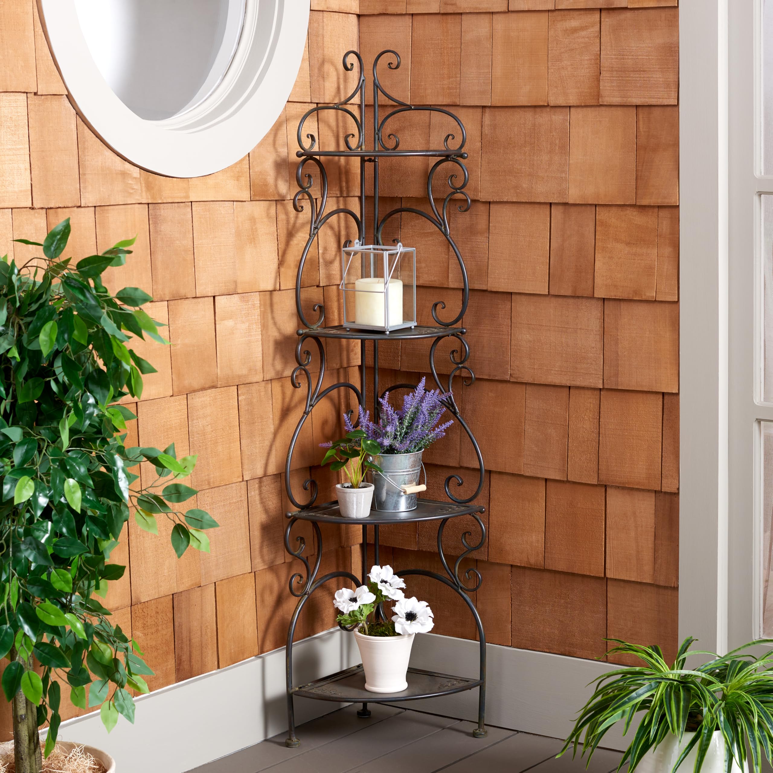 Amazon.com : SAFAVIEH Outdoor Collection Turuca Black Rust Wrought