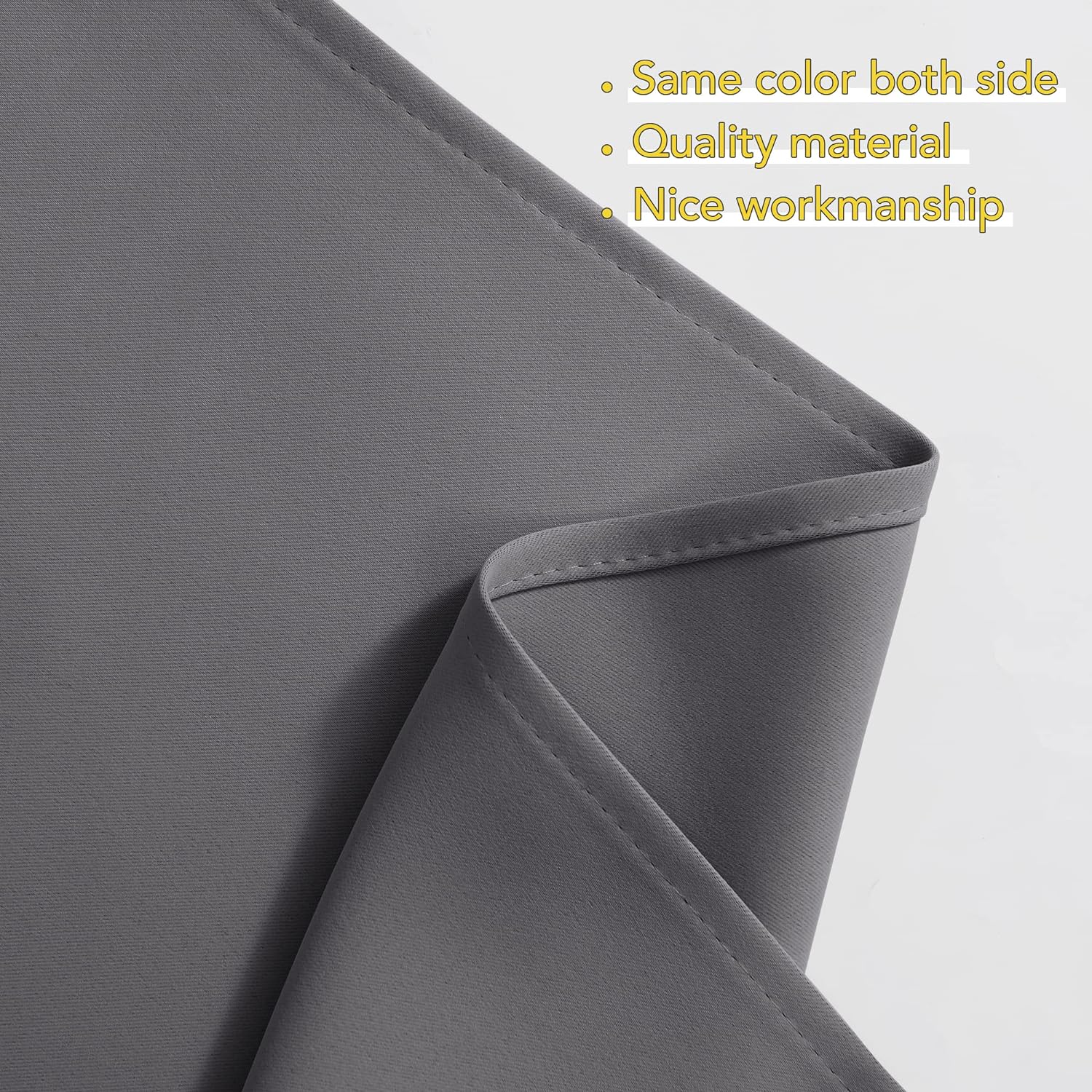 NICETOWN Blackout Window Treatment Pole Pocket Kitchen Tier Curtains- Tailored Scalloped Valance/Swags for Living Room (One Pair, 36 Wide by 63-inches Long Each Panel, Grey)