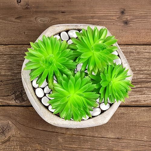 Miniatura 6 de Pure Garden Luces solares de guijarros que brillan en la oscuridad, 500 unidades, rocas decorativas azules para macizos de flores, pasarelas y patios