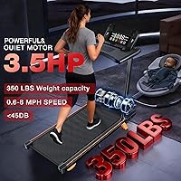 Vista 6 de Cinta de correr Walking Pad con estación de trabajo de escritorio, caminadoras con inclinación del 12% para el hogar y oficina pequeña, capacidad