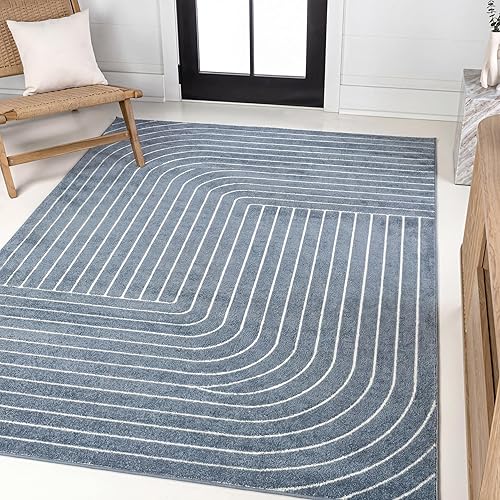 Miniatura 16 de JONATHAN Y Odense - Alfombra de área de ángulo alto y bajo para interiores y exteriores, 8 x 10 pies, gris/marfil, moderna, contemporánea,