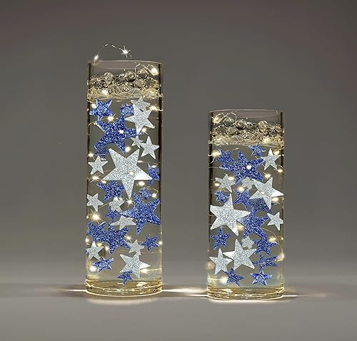 Miniatura 6 de Paquete de 2 perlas doradas flotantes con purpurina, incluye geles de agua y kit para el efecto flotante, decoraciones de centro de mesa