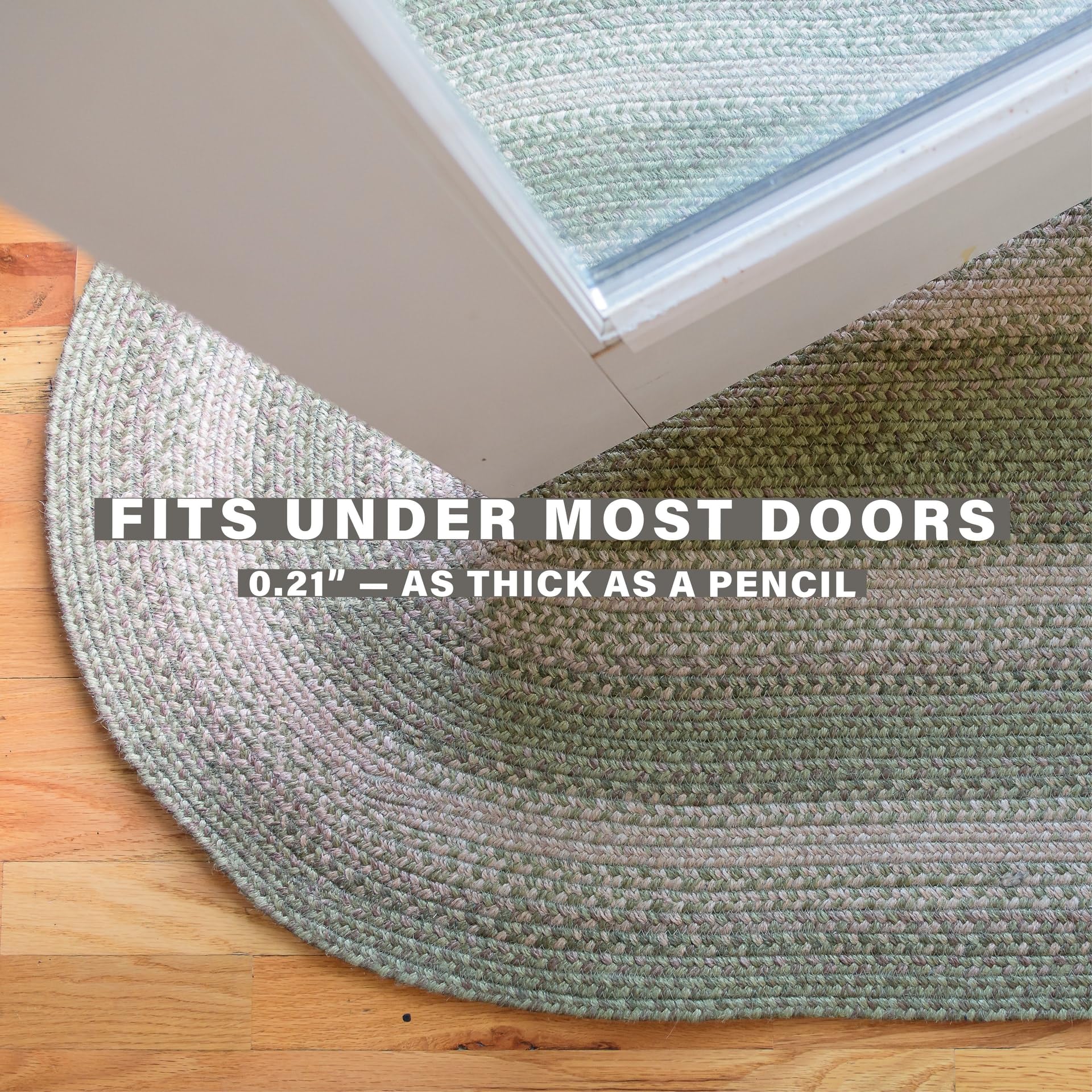 Grassland Green Jute Braided Oval Rug (16x24) - Reversible Farmhouse & Rustic Decor For Kitchen, Bathroom, Entryway - View #12