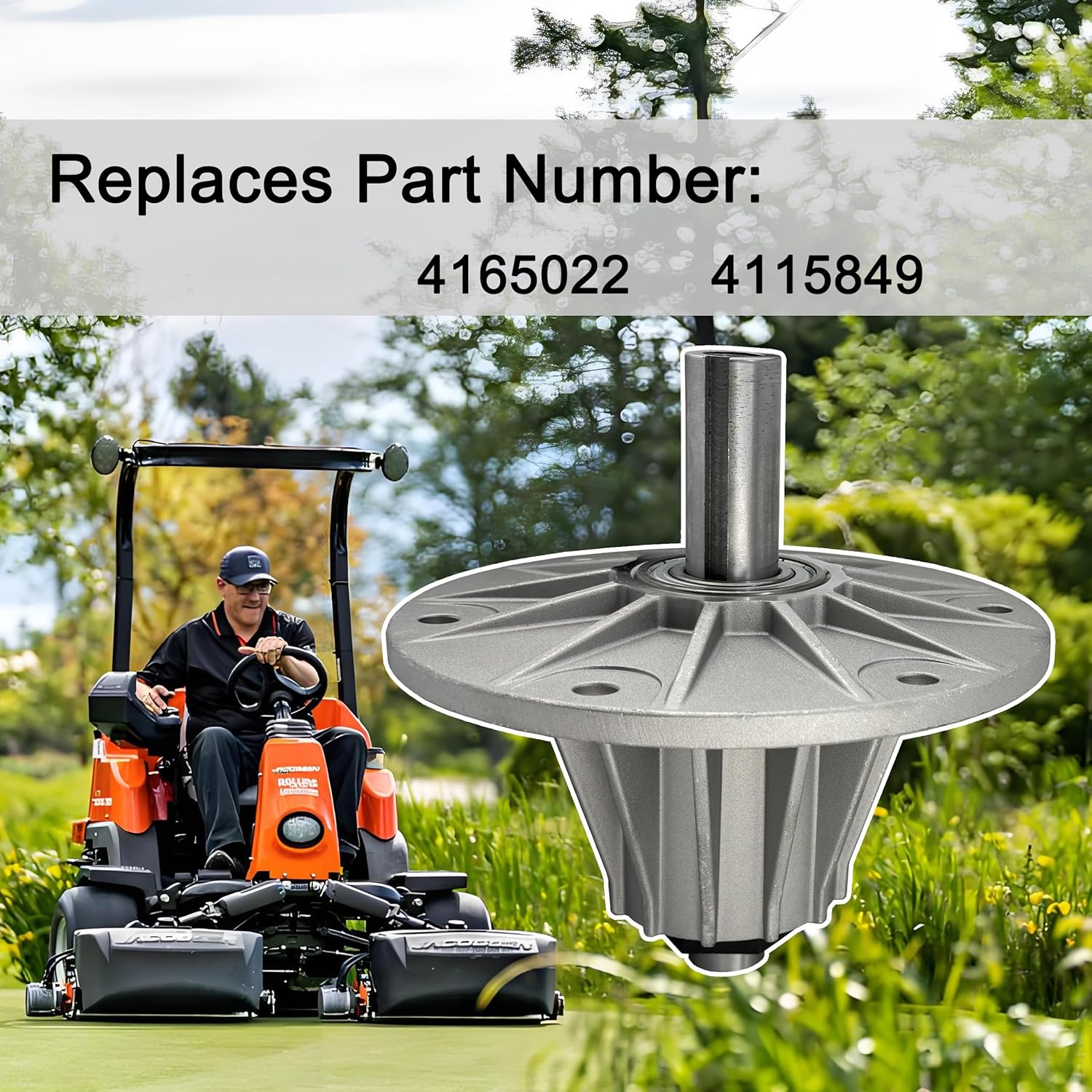 4165022 Mower Spindle Assembly Compatible with Bobcat ZT200 Ryan Bunton Jacobsen Replace 4115849 Center Mower Spindle Lawn Cutter Machine