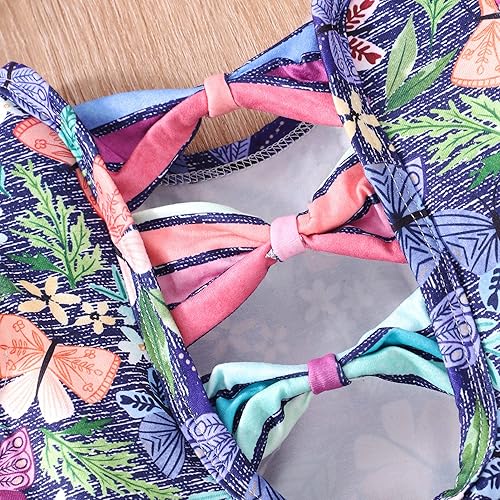 Miniatura 4 de Popshion Vestidos de verano para niñas con estampado de leopardo, vestido con lazo en la espalda, ropa de dinosaurio, sin mangas, para niños