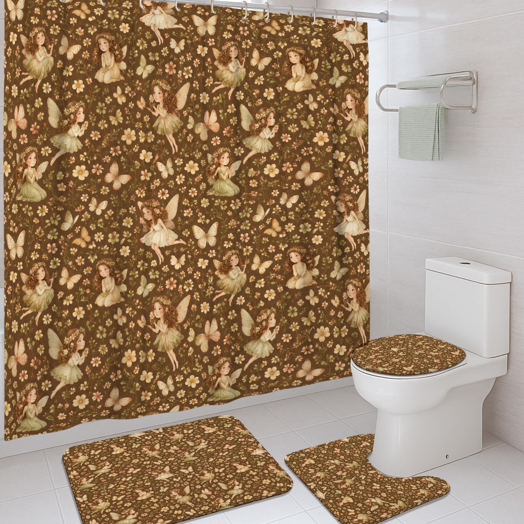 Rideau de douche poétique papillon pour une salle de bain sereine