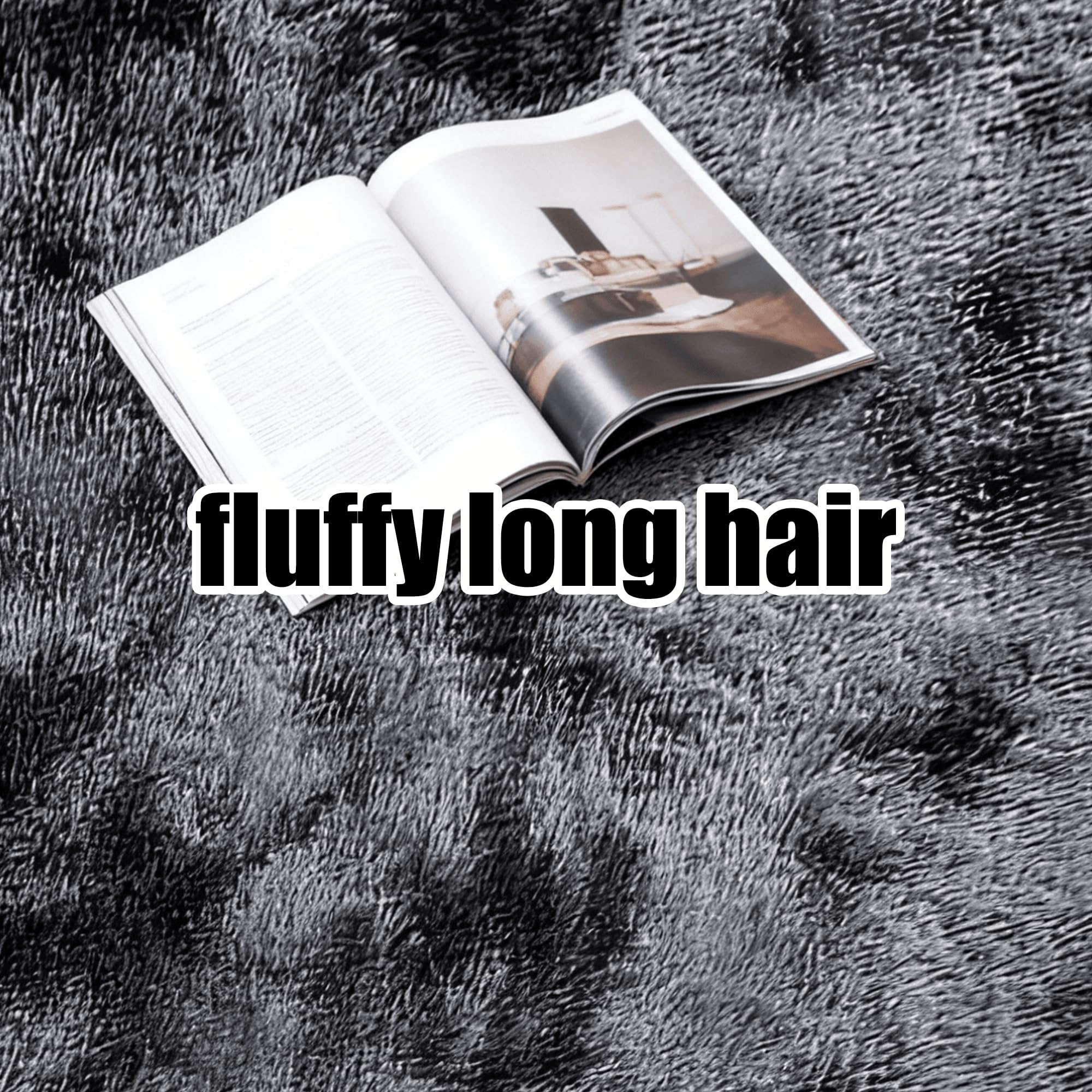 Tapis Salon Shaggy 160 x 160 cm Lavable en Machine Tapis Shaggy Long Poil Moderne Design pour Salon, Chambre à Coucher, Couloir, Gris Foncé
