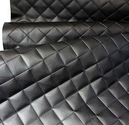 Miniatura 3 de VViViD Bycast65 - Rollo de vinilo marino acolchado negro de 4 x 6 pulgadas con patrón de diamante (10 pies x 54 pulgadas)