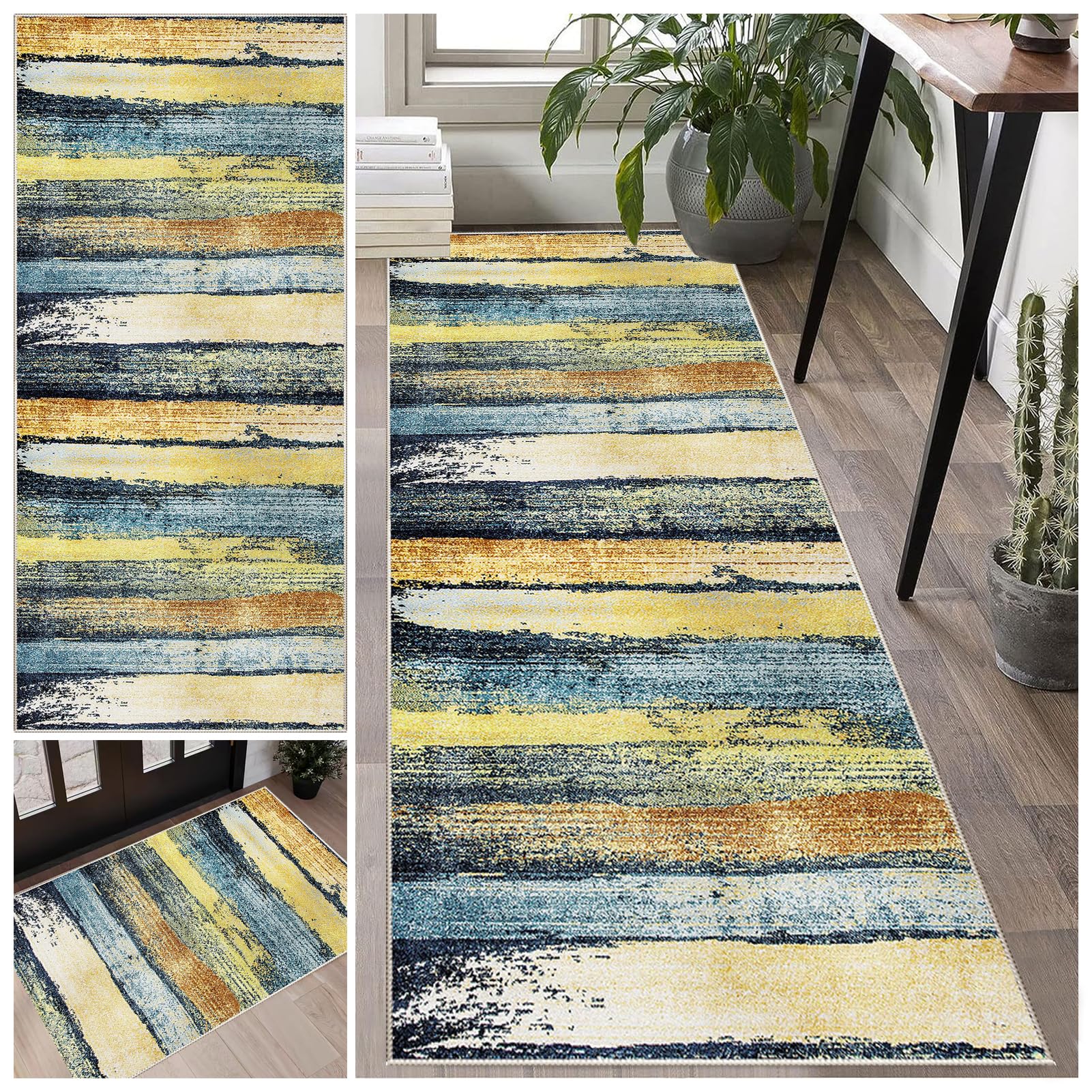 Laegnfho B229 Runner Rug For Hallway 60 X 260 Cm Non Slip Long Hallway Hall Runner Narrow Rugs Washable Runner Rugs Kitchen Mat Area Rug Runner For Bedroom Laundry Room Kitchen Entrance