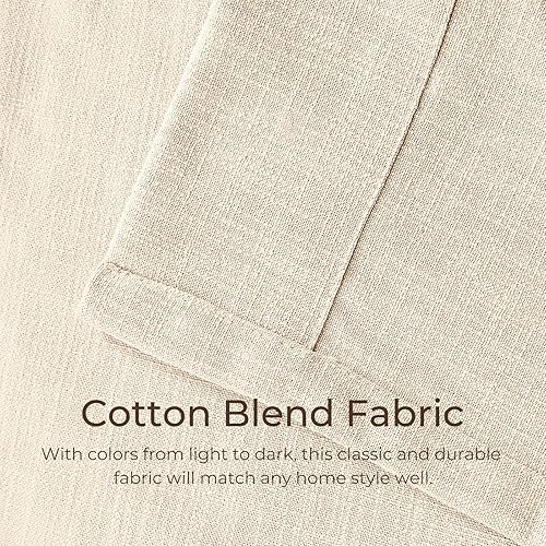 Miniatura 4 de TWOPAGES Gardenia - Cortina plisada para oscurecer la habitación con textura de lino de 120 pulgadas de largo, para puerta de patio, comedor,