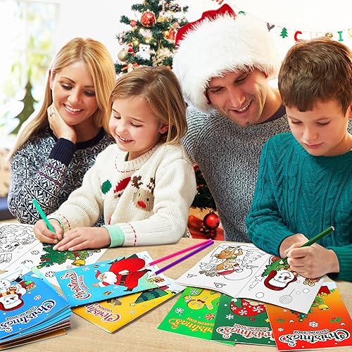 Miniatura 4 de D-FantiX Paquete de 24 libros para colorear de Navidad para niños, recuerdos de fiesta de Navidad para niños, actividades de vacaciones, regalo para