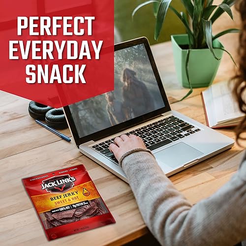 Miniatura 5 de Jack Links Carne de vacuno sabor dulce y picante 285 onzas  Bocadillo de carne sabroso 032oz de proteína y 80 calorías hecho con carne de res de