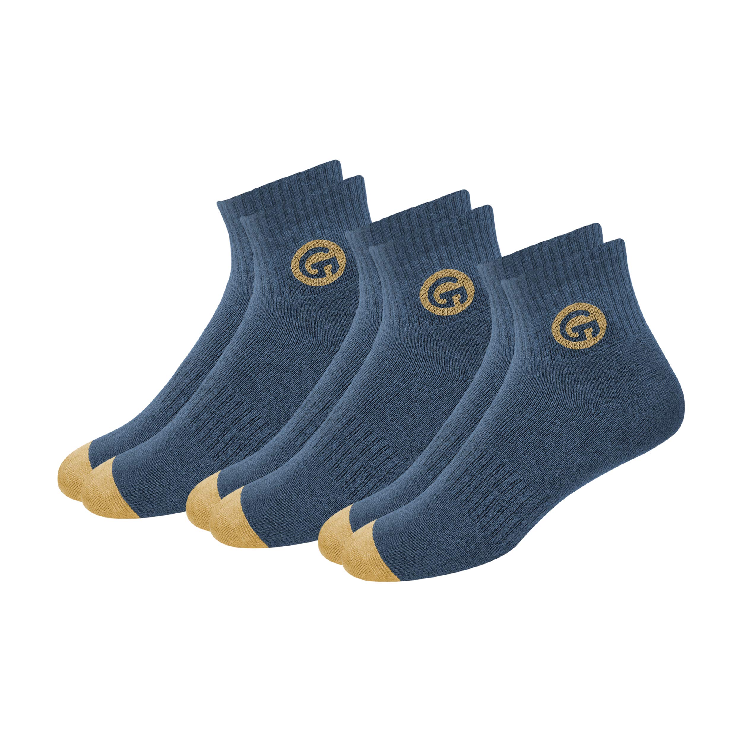 GLINTOAnkle Socks Men Heavy Duty Durable Work Socks with Moisture Control Tech, Strong Heel & Toe & Thick Cotton Cushioning (3 or 6 Pair Packs, Free Size)