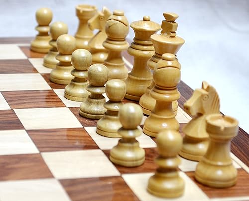 Miniatura 7 de Juego de ajedrez de 12 x 12 pulgadas con bolsa, juego de ajedrez magnético plegable estándar hecho a mano en palisandro fino con almacenamiento para