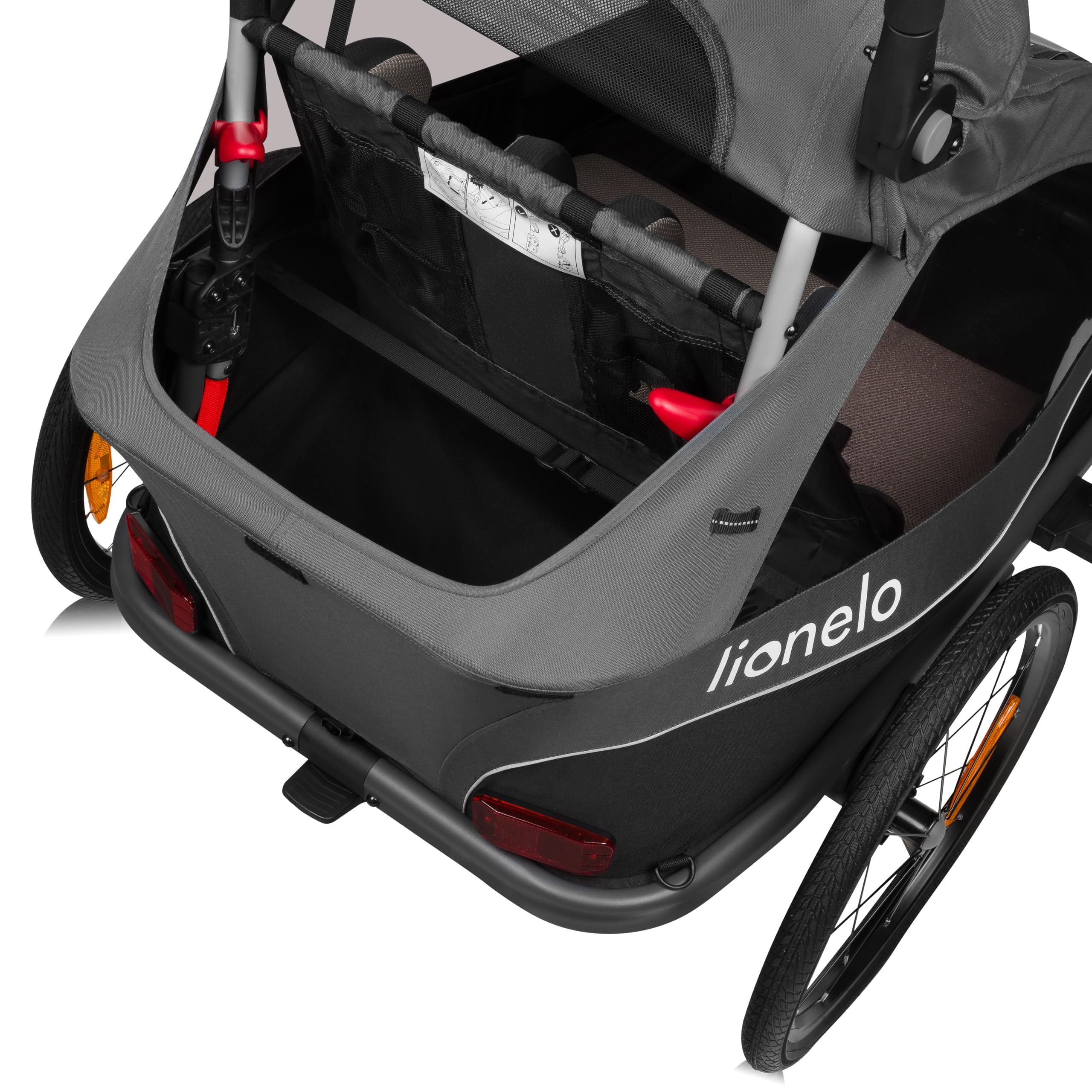 LIONELO CAMA Remorque vélo 2 en 1 avec Fonction Poussette pour 1 ou 2 Enfants de 6 m. à 6 Ans, capacité de Charge 2x22 kg, Suspension, Grandes Roues, auvent étanche