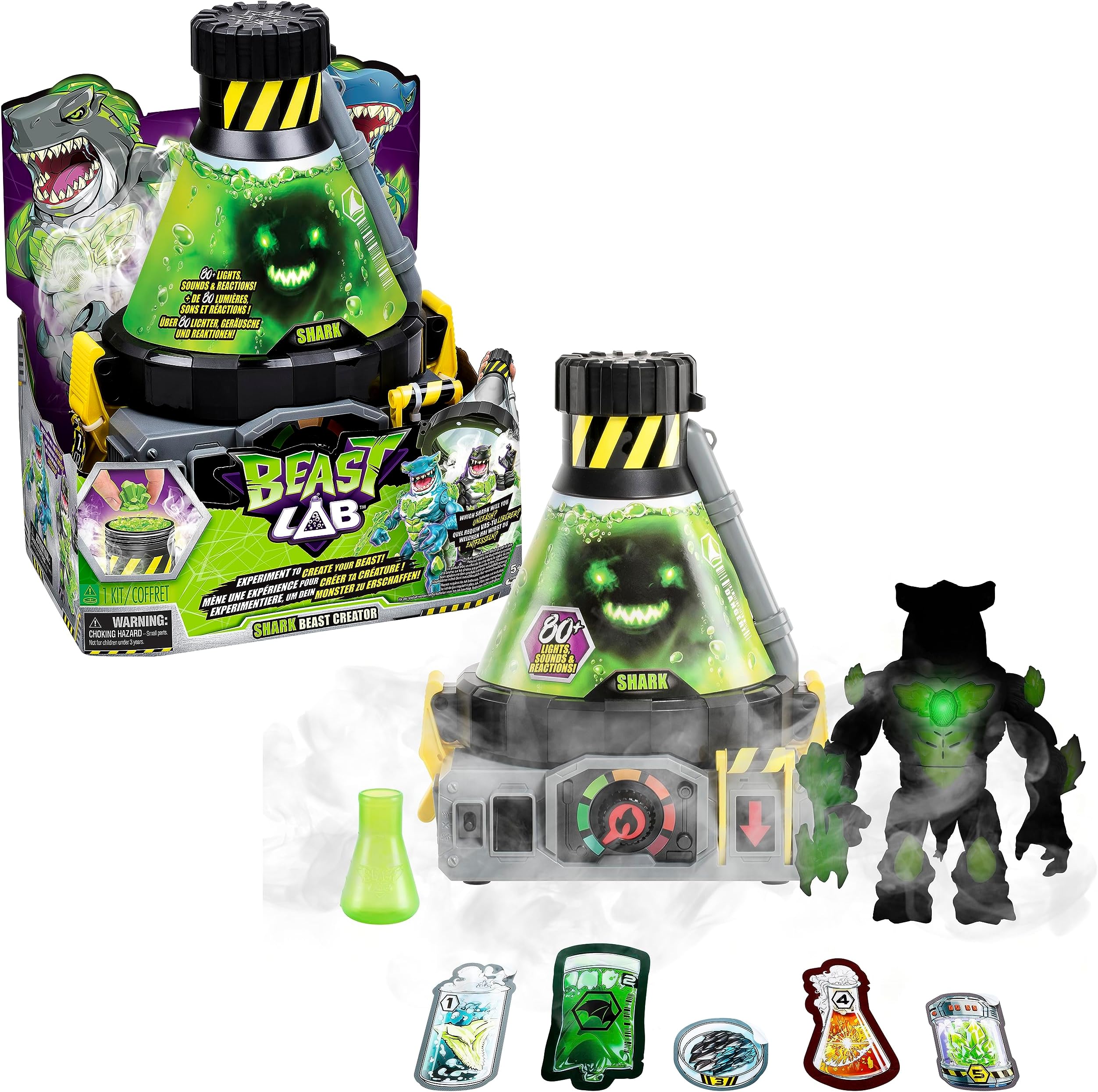 Shark Beast Creator. Add Ingredients & Follow The Experiment's Steps to Create Your Beast! with Real Bio Mist & 80+ Lights, Sounds and Reactions โ Shark Style May Vary