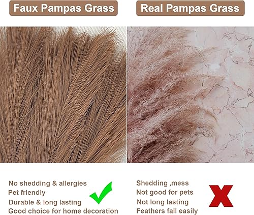 Miniatura 10 de Acfruits Hierba de las pampas azul pequeño, 3 piezas de 17 pulgadas, decoración de hierba de las pampas sintética, arreglo floral de hierba de