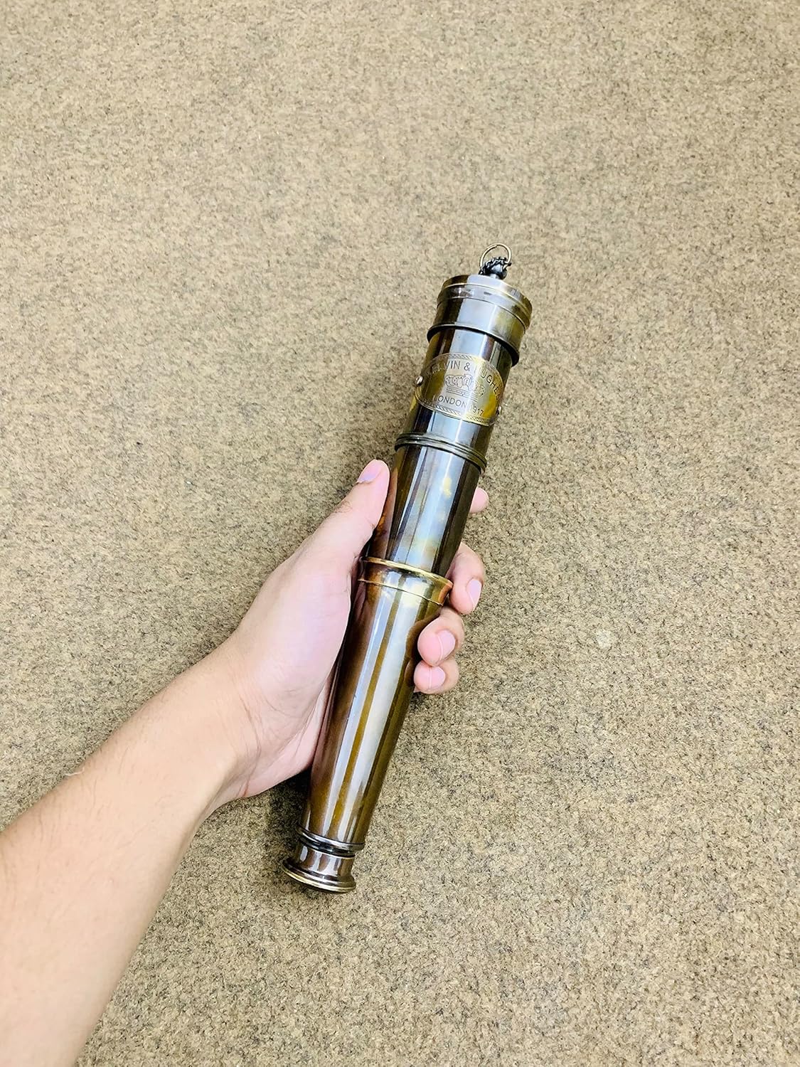 Antique Brass Telescope Nautical Working Kelvin & Hughes London 1917 Marine Scope Spyglass Telescope