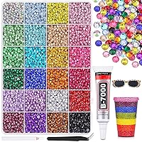 Vista 29 de 24000 piezas de diamantes de imitación de resina para embellecer con pegamento para joyería B7000, diamantes de imitación multicolor de 3 mm