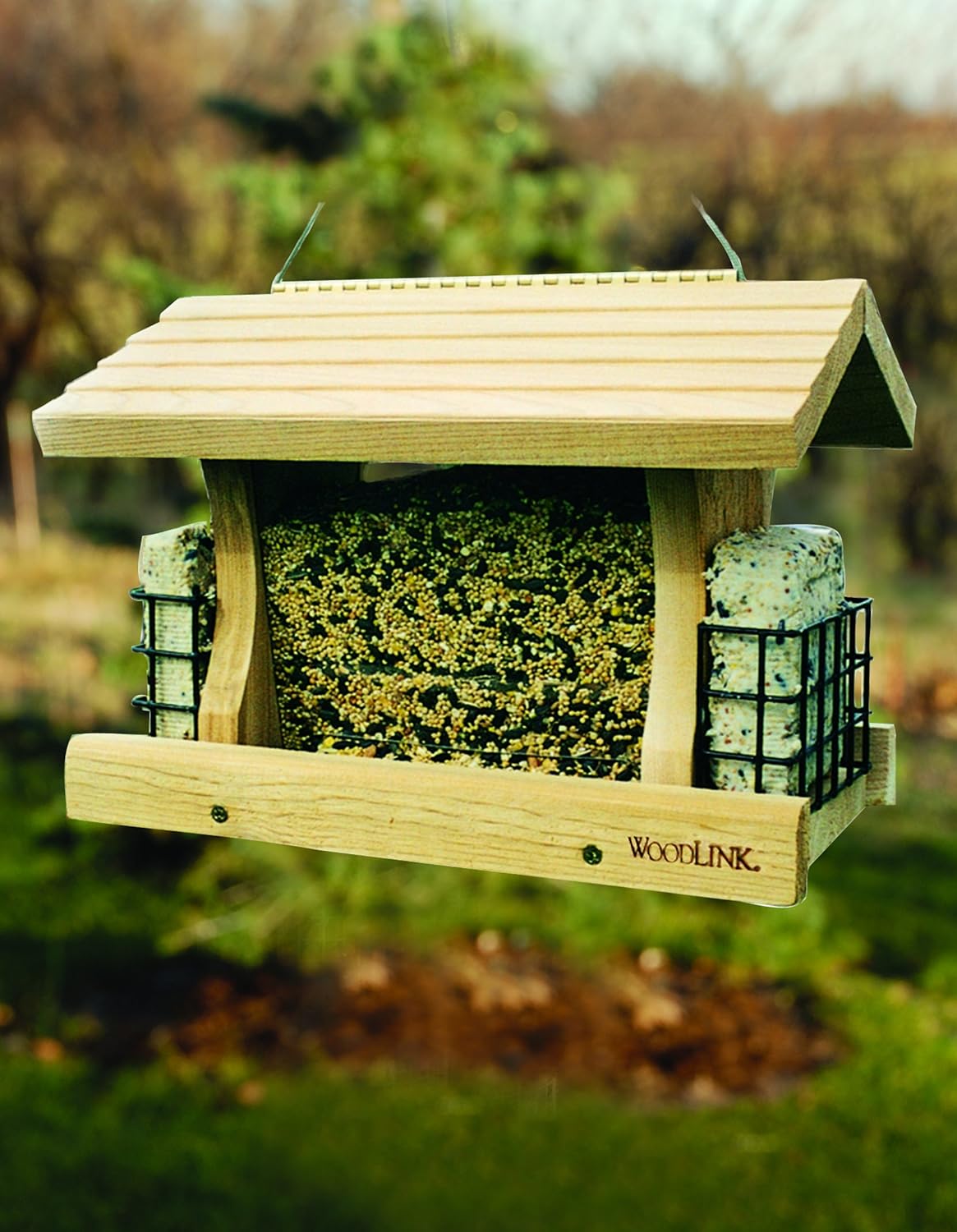 Woodlink Deluxe Cedar Bird Feeder with Suet Cages Model AT4 : Wild Bird Feeders : Patio, Lawn & Garden
