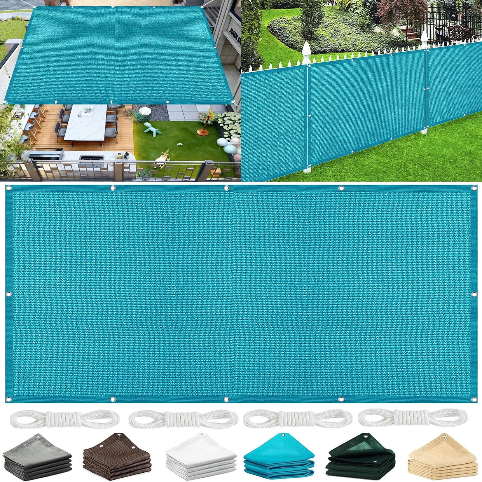 Toile ombrage anti 95% UV rectangulaire pour grand patio moderne