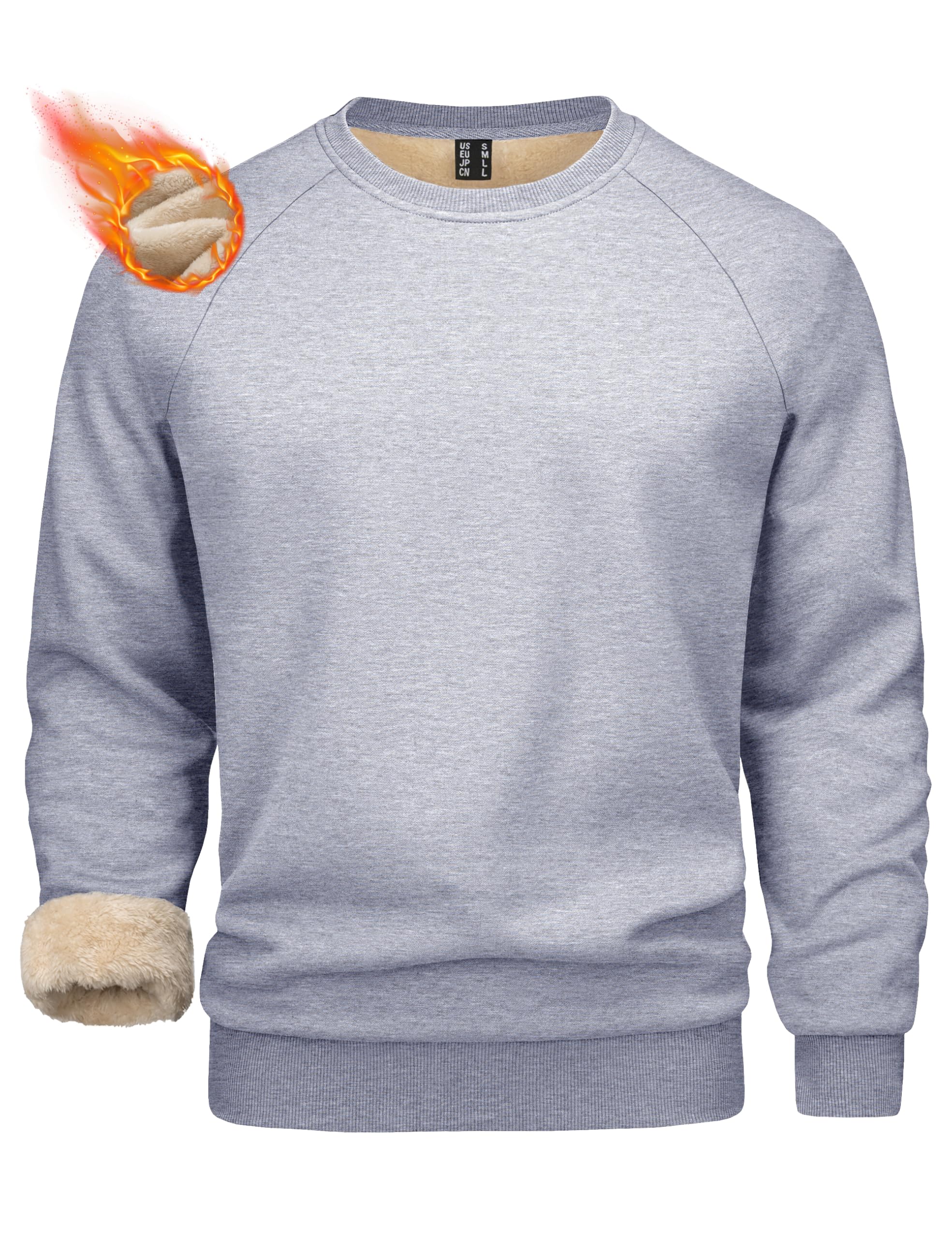 MAGCOMSEN Mens Sweatshirt Fleece Sherpa Lined Thermal Heavyweight Pullover | Thick, Casua…