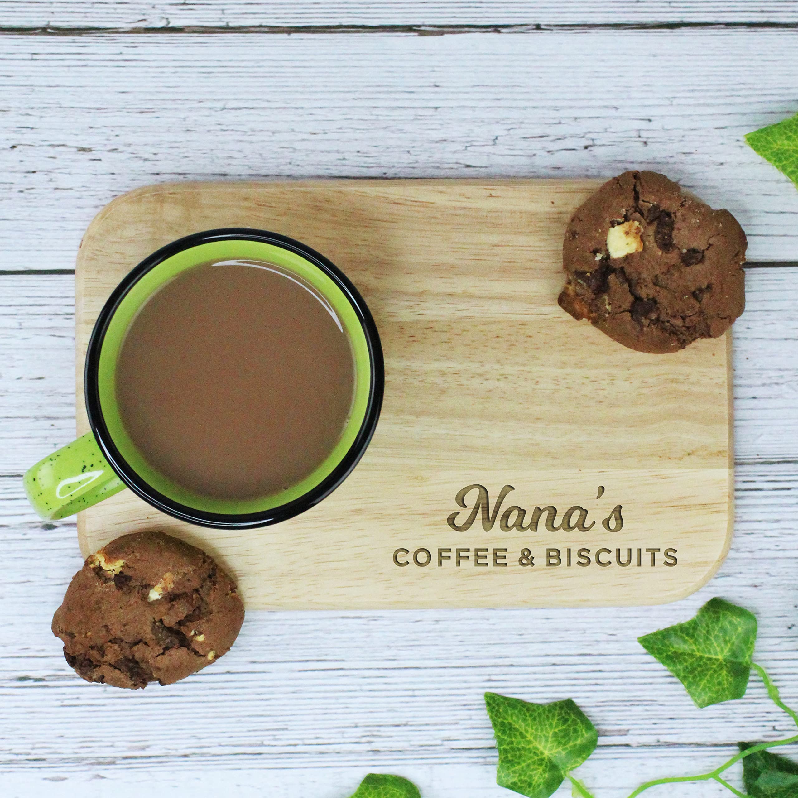 Ebuygb Wood Nana's Coffee & Biscuits Board, En Treat Board, Snack Tray, For Nana, Birthday Gifts For Her