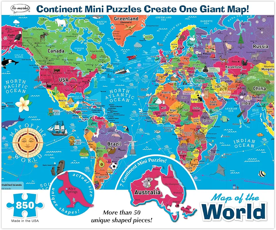Re-marks Map of The World Deluxe Jigsaw Puzzle...
