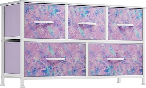 Miniatura 10 de YITAHOME Cómoda de tela con 8 cajones, cómoda alta con cubos de tela, unidad de torre de almacenamiento, cómoda para sala de estar, pasillo, color