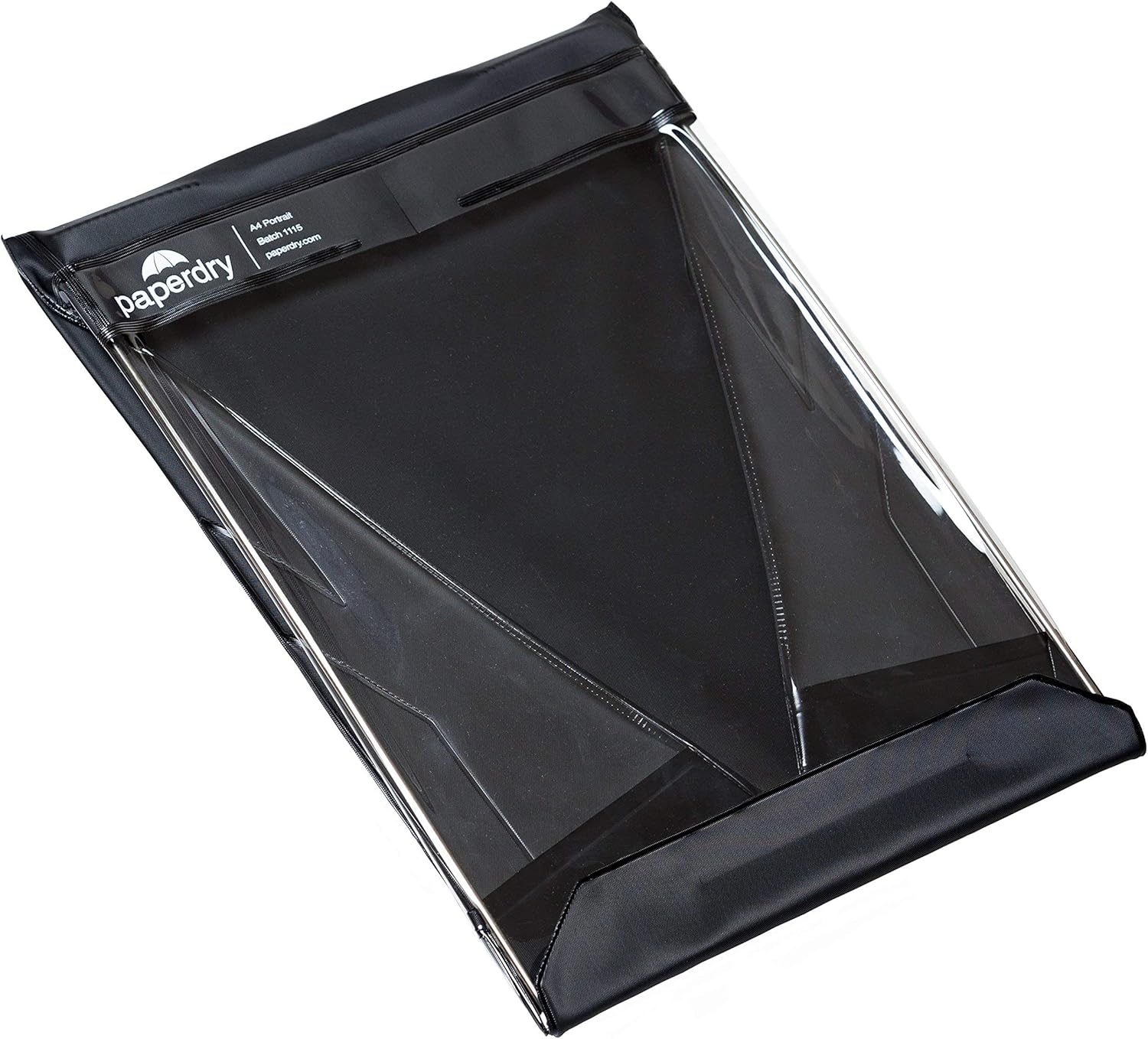 Waterproof Clipboard A4 Portrait by Paperdry, Black, Superior PVC Plastic with Cold Protection, Outdoor Covered Clip Board with Storage, A4 Waterproof Document Holder