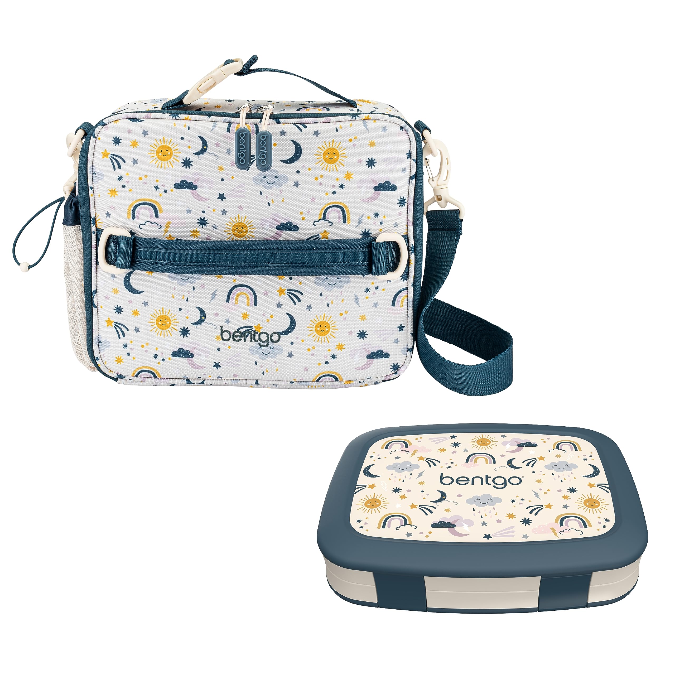 Bentgo Prints Insulated Lunch Bag Set With Kids Bento-Style Lunch Box Friendly Skies