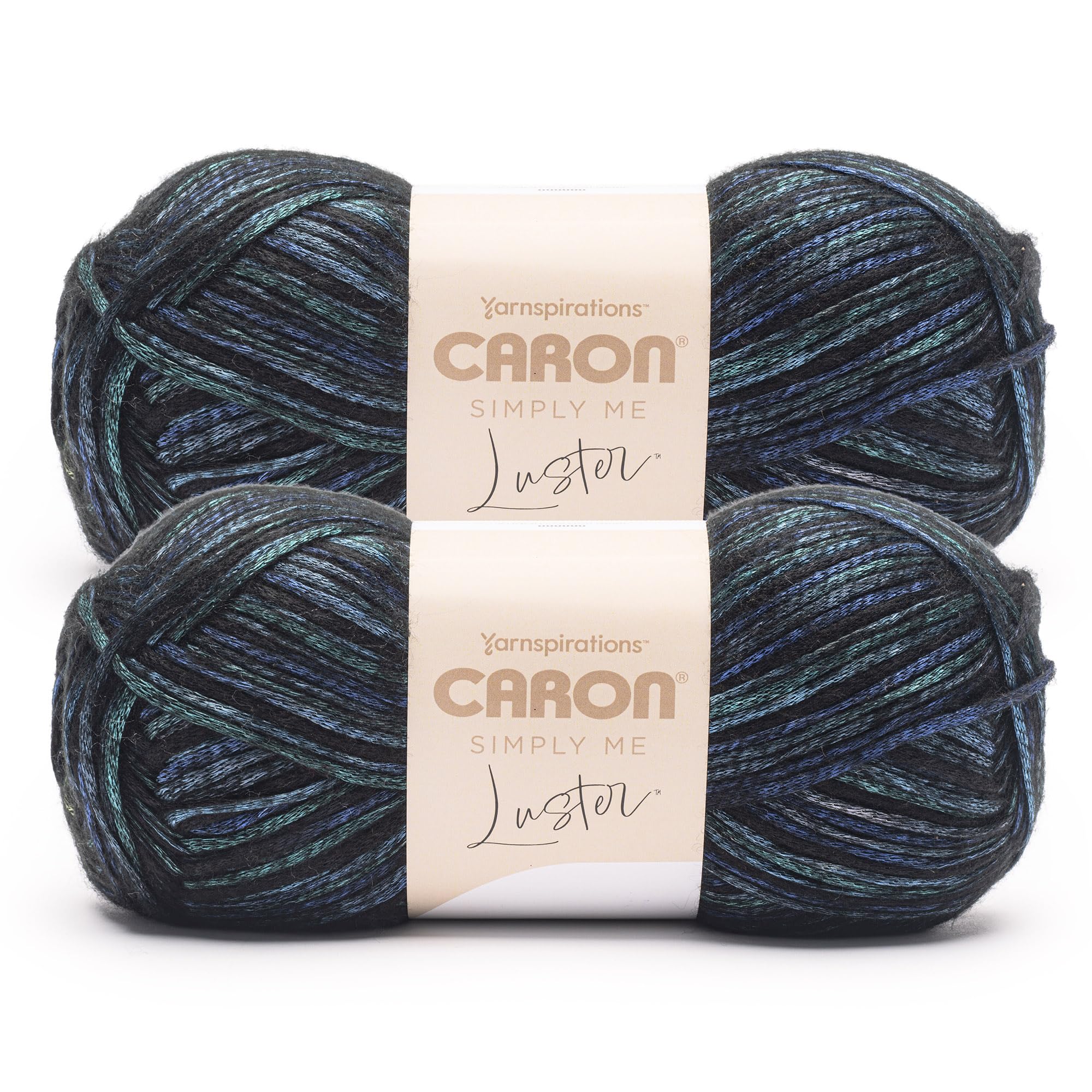 Caron Simply Me Luster Sodalite Yarn - 2 Pack of 170g/6oz - 65% Nylon, 35% Acrylic - #4 Worsted (Medium) - 360 Yards - Knitting/Crochet