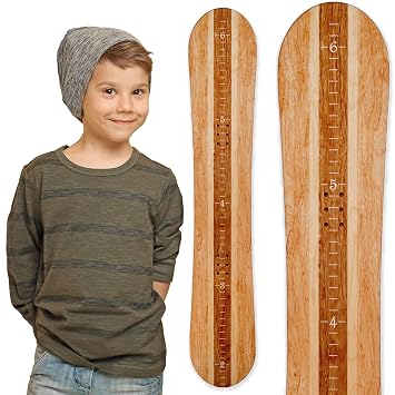 Headwaters Studio Snowboard Growth Chart for Wall - Kid Height Chart Height Ruler Height Board Height Tracker Grow Chart Wooden Growth Chart Ruler Growth Ruler Snowboard Decor Blonde - 56"x10"x.25