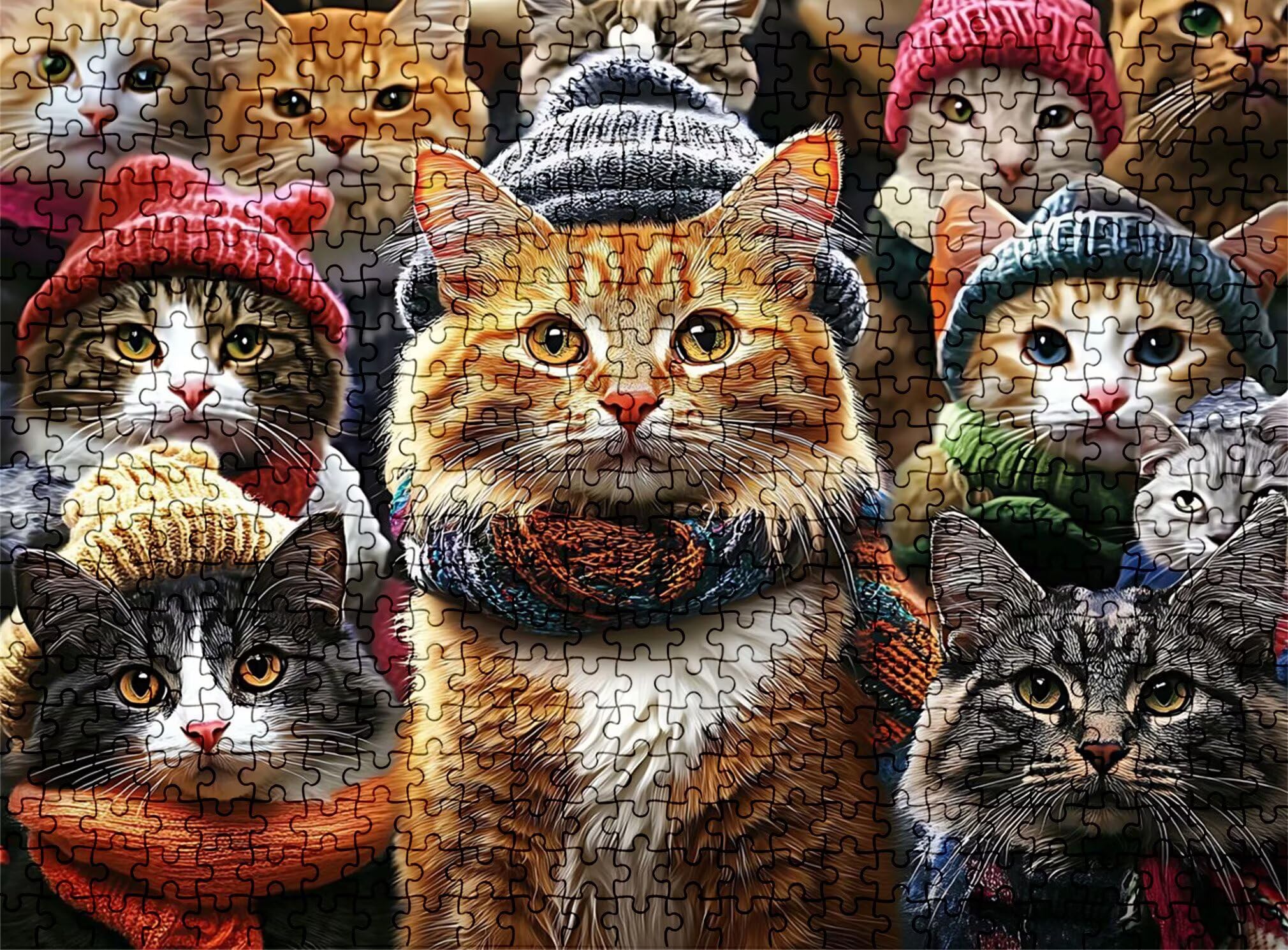 Puzzle 1500 Teile, Holzpuzzle Erwachsene Katze Tier Impossible Klassische Jigsaw Puzzles 87 x 57 cm, Familien Spiel, Puzzle Stressabbau Denkspiel, Puzzle-Liebhaber w0-560