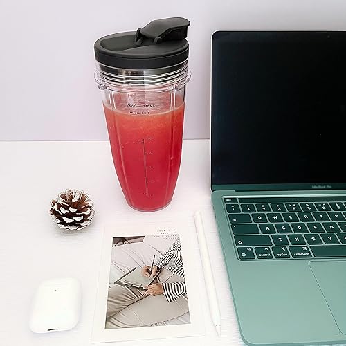 Miniatura 7 de Batidora de 24 onzas tazas y 7 aletas hoja 703KKU100 piezas de repuesto compatibles con Ninja Foodi Power SS100 SS101, SS150 Twist, SS151 Twisti,