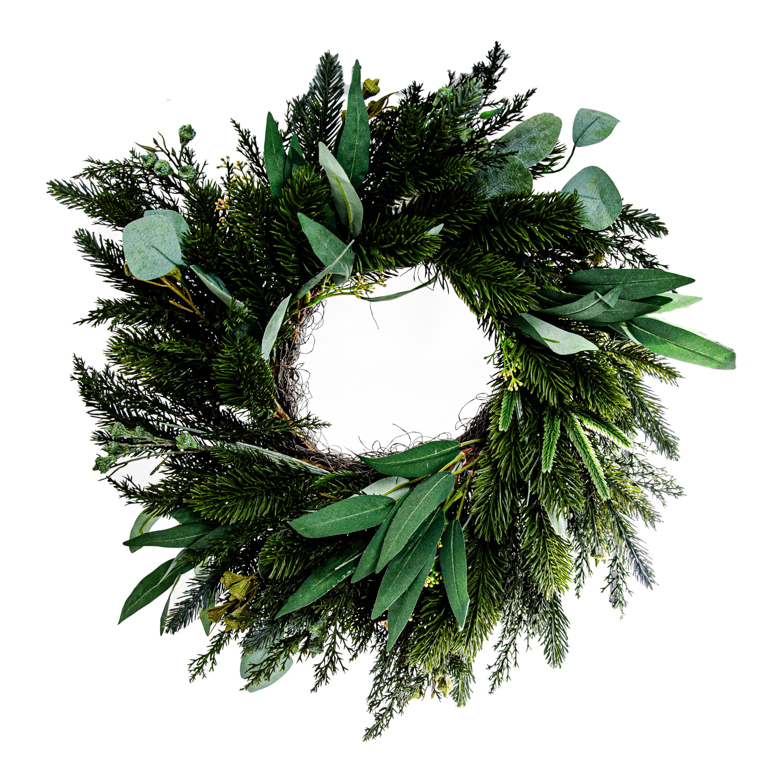 B & S Künstlicher Eukalyptus Tannen Kranz Grün Türkranz Ø 40 cm