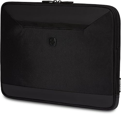 SwissGear Funda acolchada con cremallera para laptop, funda de micro sarga para laptop con forro polar y correa frontal