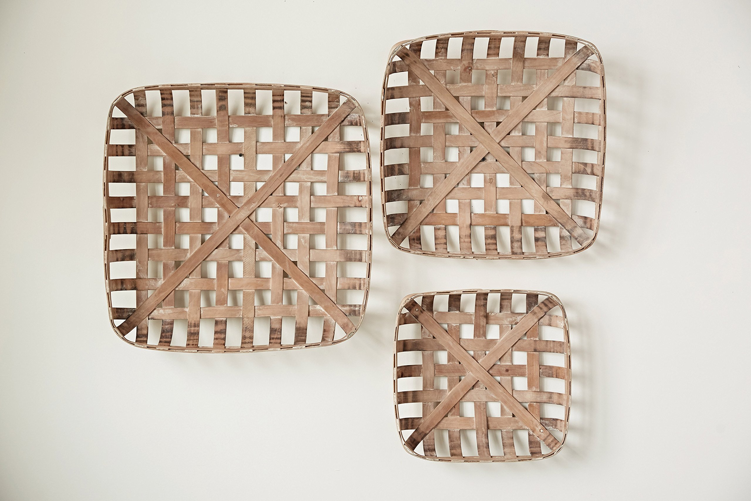 amazon tobacco basket Amazon.com: Creative Co-Op Set of 3 Square Reproduction Tobacco Baskets :  Home & Kitchen