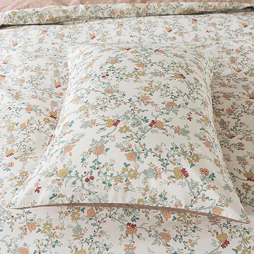 Miniatura 371 de HoneiLife - Juego de funda de edredón floral 100% algodón, 3 piezas, botánica, ropa de cama con cierre de cremallera y lazos en las esquinas