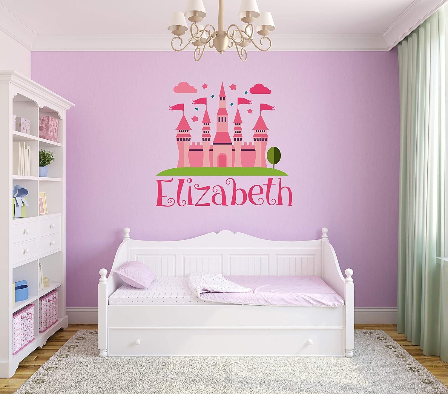 Tор Rаtеd Girls Custom Name Castle Wall Decal - Princess Castle Wall Art Mural - Wall Decal for Home Nursery Decoration (Wide 50x57 Height Inches) Buу 2 gеt 3 Girls Custom Name Castle Wall Decal - Princess Castle Wall Art Mural - Wall Decal for Home Nursery Decoration (Wide 50x57 Height Inches)