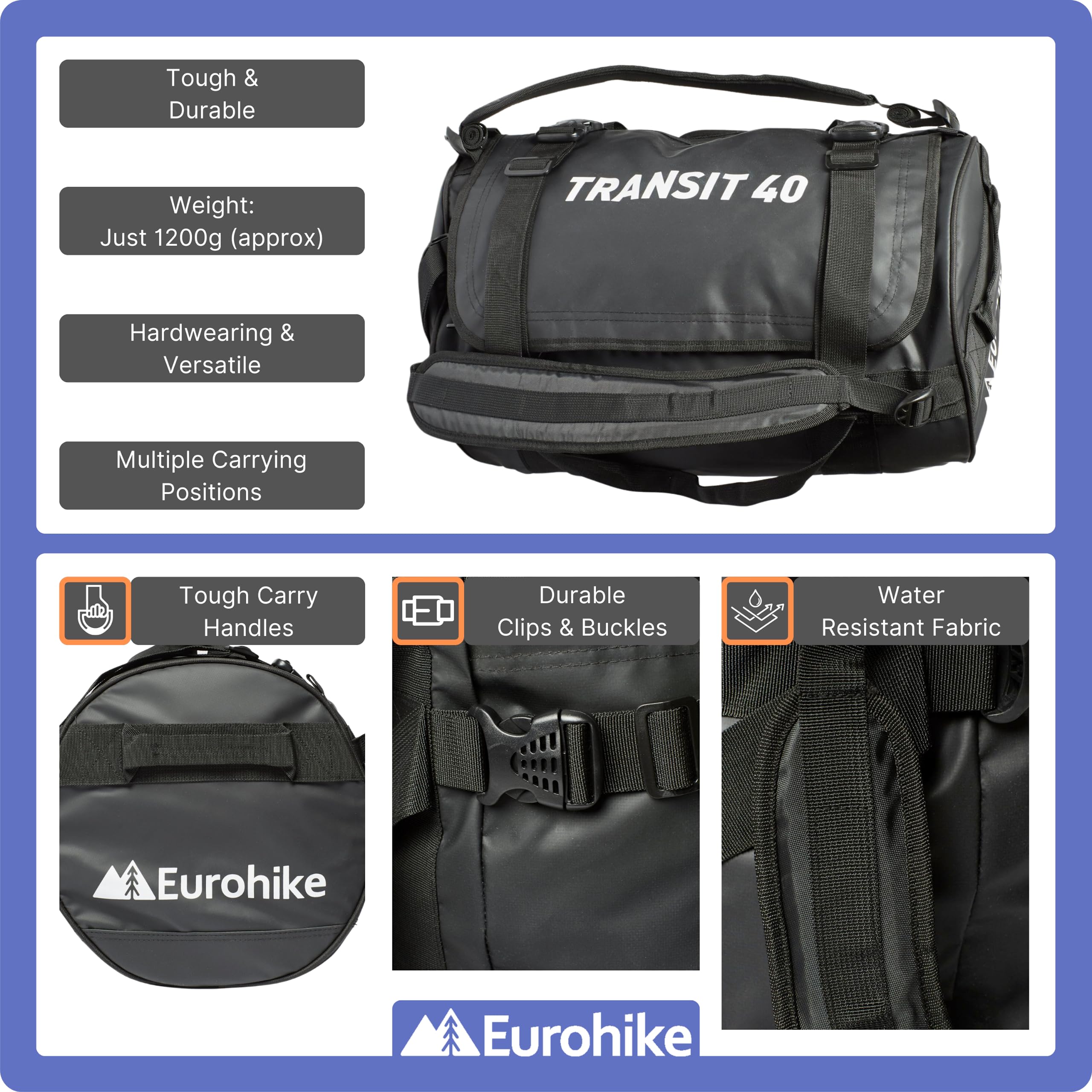 Eurohike Transit Cargo Bag With Multiple Carrying Jamaica