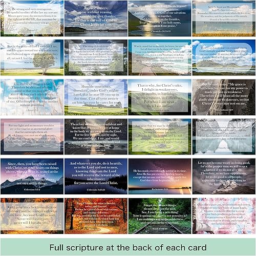 Miniatura 5 de BRYTEFY 100 tarjetas inspiradoras diarias con versículos bíblicos con citas únicas, perfectas para regalos de Navidad