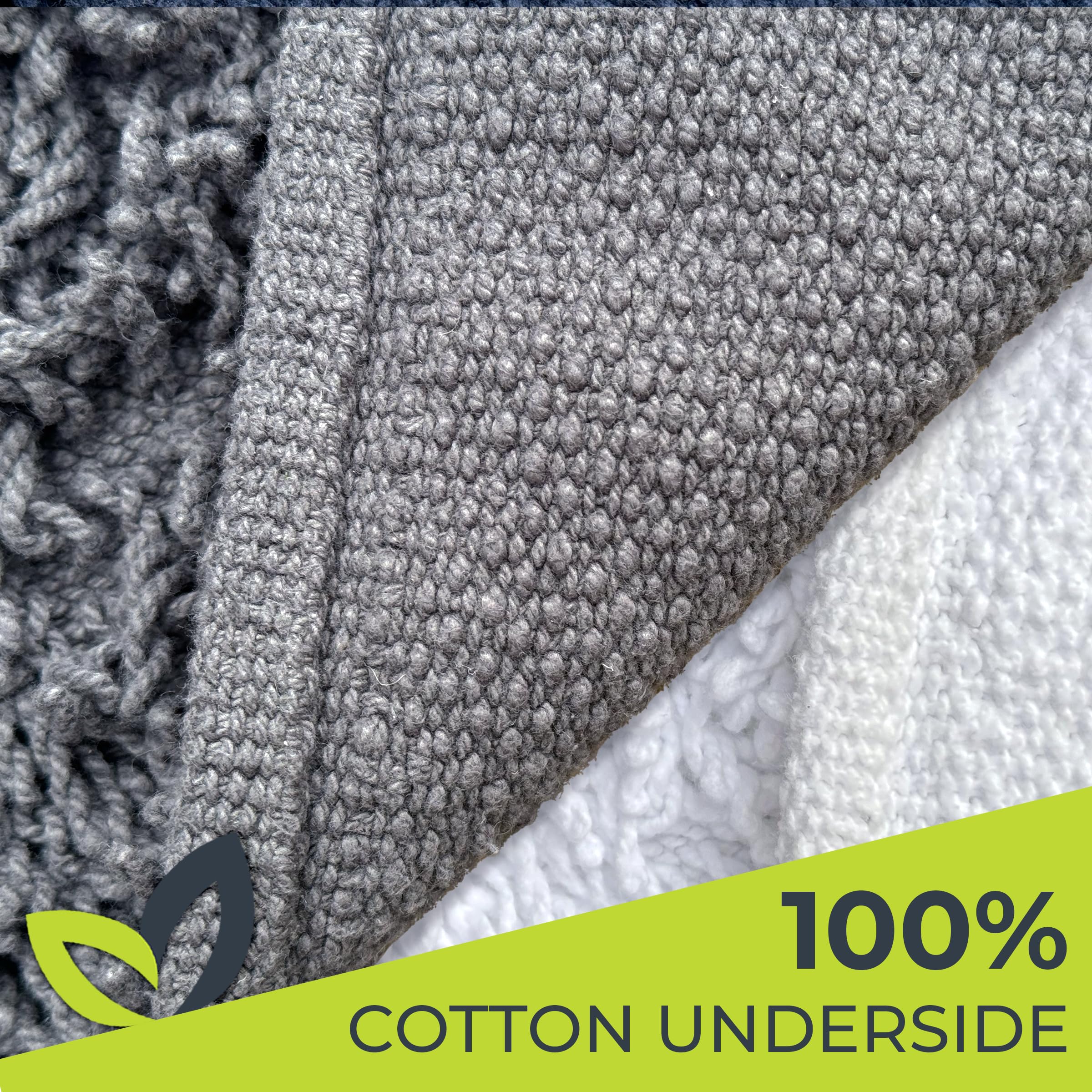 Urbify Luxury Cotton Bath Mat, Large & Soft, 100% Cotton, Machine Washable, 55x90cm (22x36) - Image 2