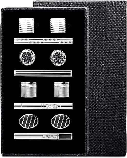 Gemelli E Fermacravatta Honey Bear Uomo - Acciaio Inossidabile Nero, Set Regalo Matrimonio - Foto 5