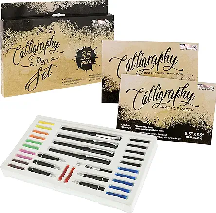 U.S. Art Supply 35-Piece Calligraphy Pen Writing Set...