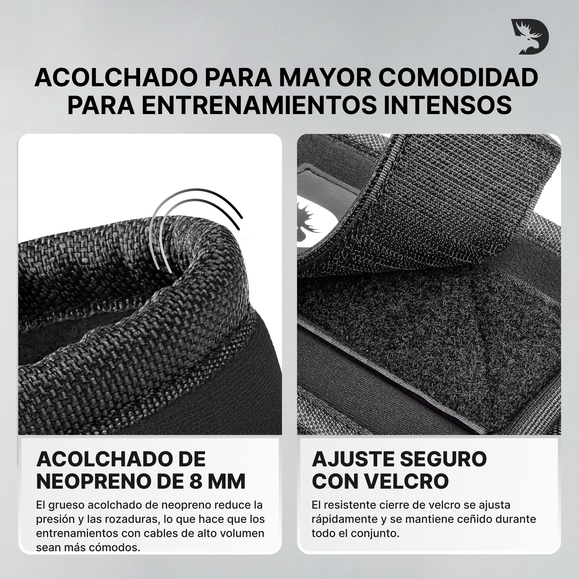 DMoose Fitness Tobilleras Poleas Gym - Talla Única Con Puños Acolchados De Primera Calidad - Accesorios Gym Mujer Ejercicios De Glúteos - Correa Para El Tobillo Para Hacer Botín Ejercicio